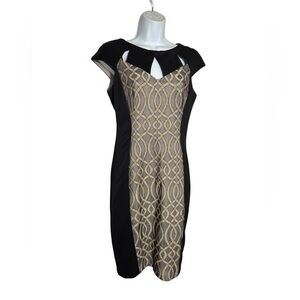 CB Dress Size‎ 4 Elegant Black & Gold Stunning Sheath Dress PERFECT 🖤🖤